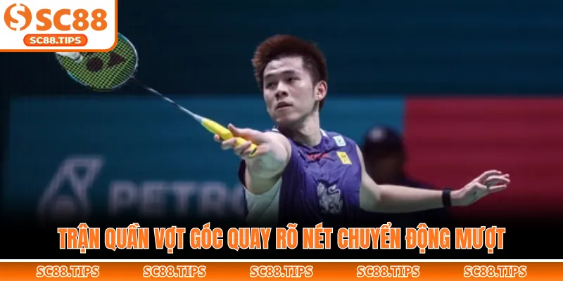 Trận quần vợt góc quay rõ nét chuyển động mượt